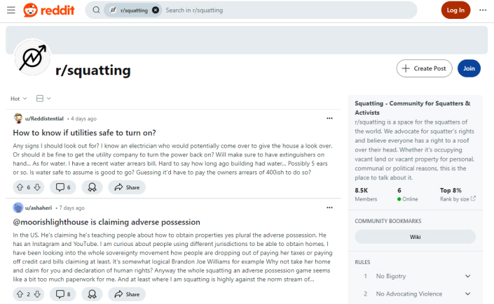 /r/squatting: A Reddit Community for Squatters
